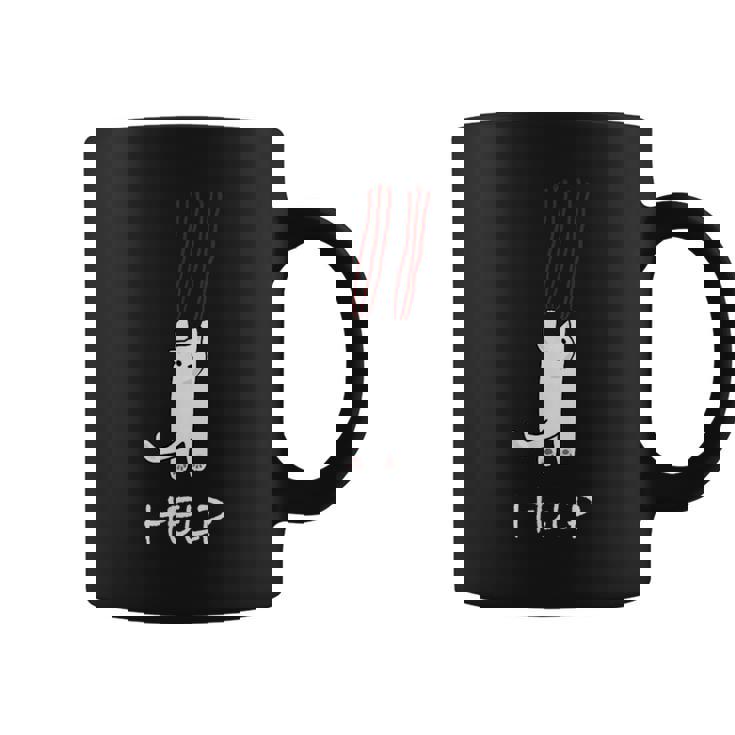 猫が助けを求めている、猫好きの方にオススメの面白いイラスト コーヒーマグ