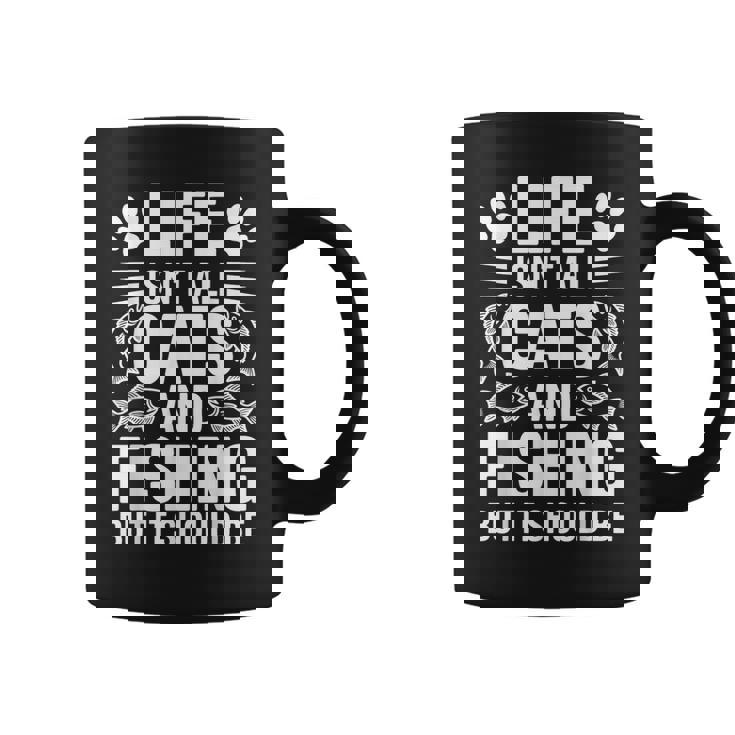 猫と釣り漁師 おもしろ釣り コーヒーマグ