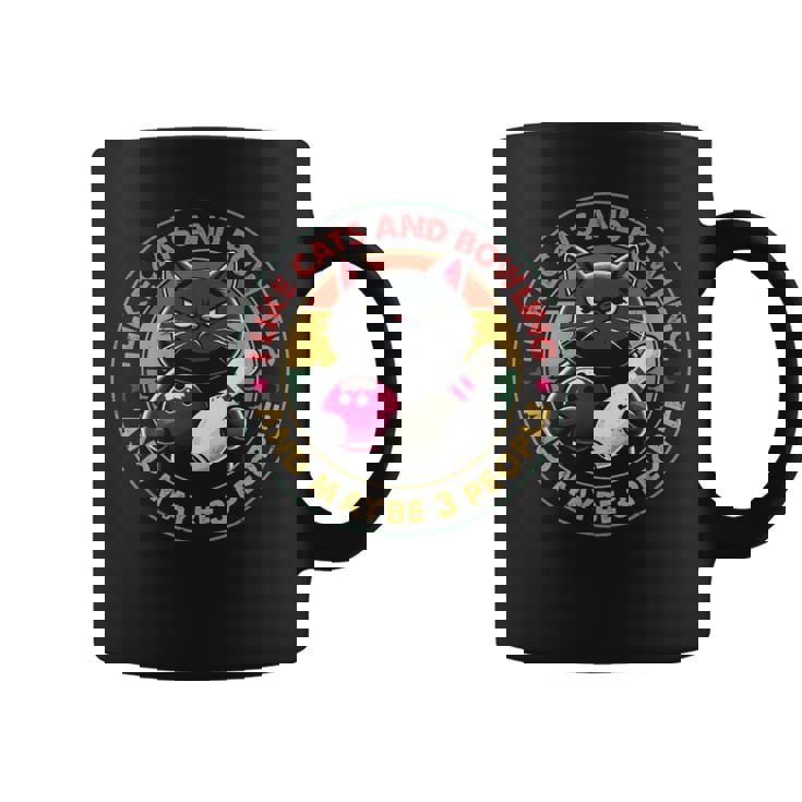 私は猫とボーリングが好きで、多分3人で面白い猫愛好家です コーヒーマグ