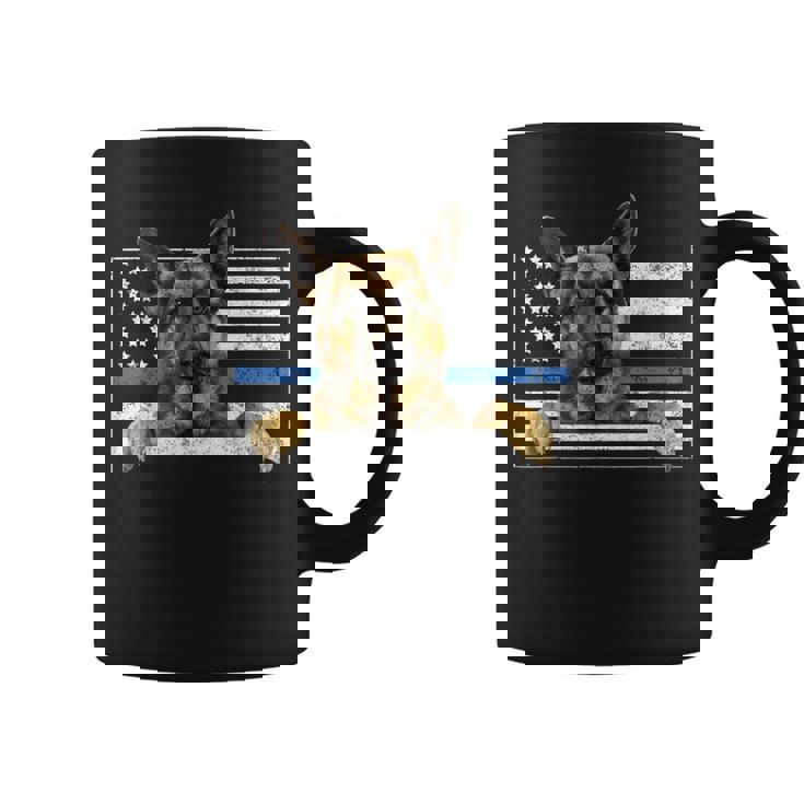 細いブルーライン K9 ジャーマンシェパード 犬 警察官 コーヒーマグ