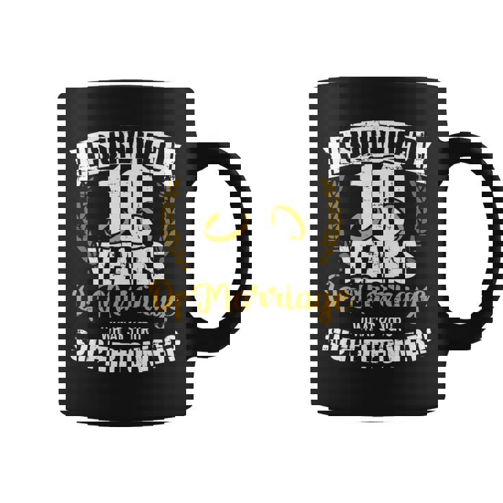 結婚10年目の超大国10年目の結婚記念日 長袖tシャツ コーヒーマグ