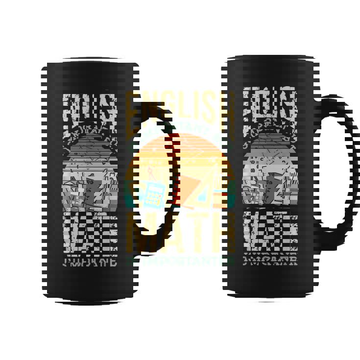 英語は大切だけど数学はもっと大事、数学ダジャレは面白い コーヒーマグ