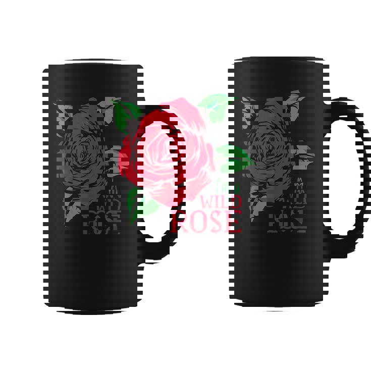 赤いバラとi'm A Wild Roseの花のデザイン コーヒーマグ