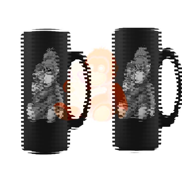 赤ちゃん用 マカク 抱きしめる ぬいぐるみ かわいい オランウータン モンキー パンチ ギフト 長袖tシャツ コーヒーマグ