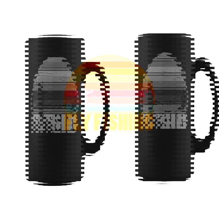 釣竿を使ったレトロなフライフィッシング フィッシャーマンフライフィッシング コーヒーマグ