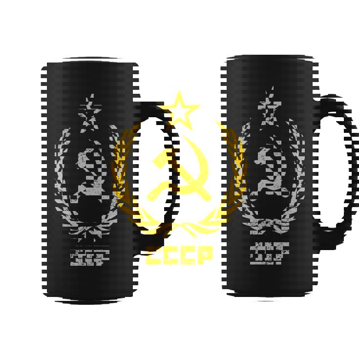 鎌と槌の星cccpソビエト連邦 長袖tシャツ コーヒーマグ