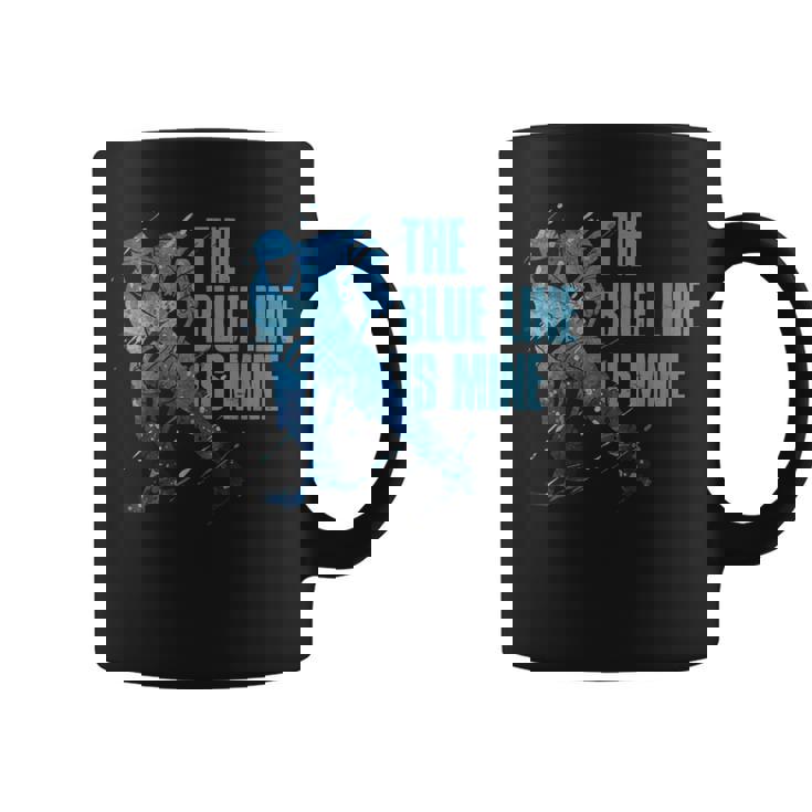 青い線は私のもの アイスホッケー コーヒーマグ