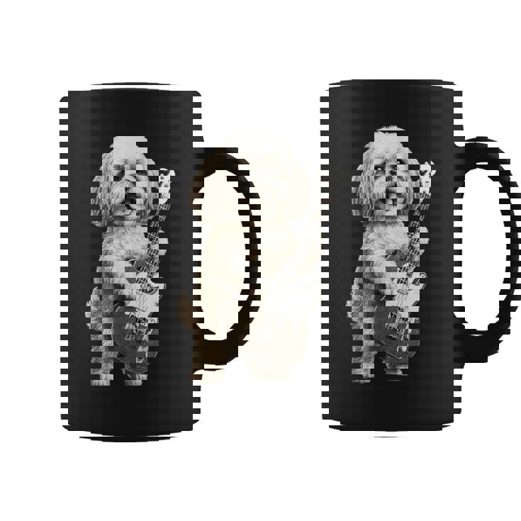 面白いtシャツ シーズー 犬 ギター イヌ メンズ 犬好き グッズ かわいい おもしろ 面白い 服 ネタ コーヒーマグ