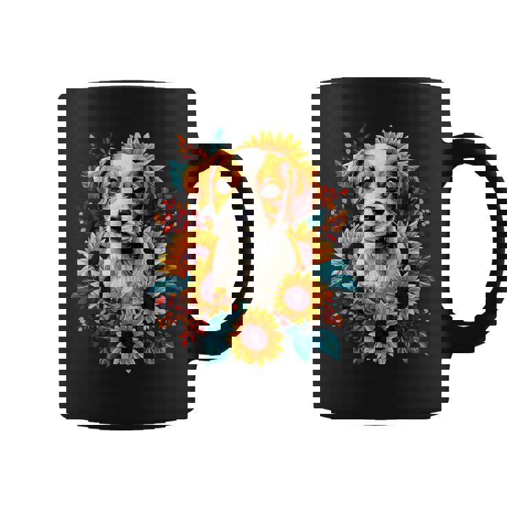 面白いtシャツ ジャックラッセルテリア ひまわり イヌ メンズ グッズ かわいい おもしろ 面白い 服 ネタ コーヒーマグ