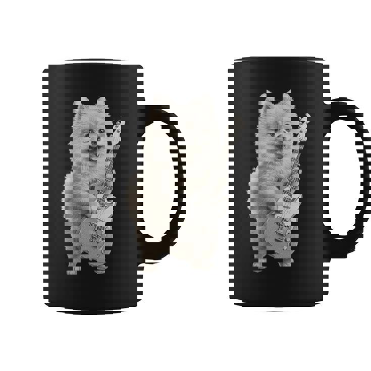 面白いtシャツ ポメラニアン 犬 ギター イヌ メンズ 犬好き グッズ かわいい おもしろ 面白い 服 ネタ 長袖tシャツ コーヒーマグ