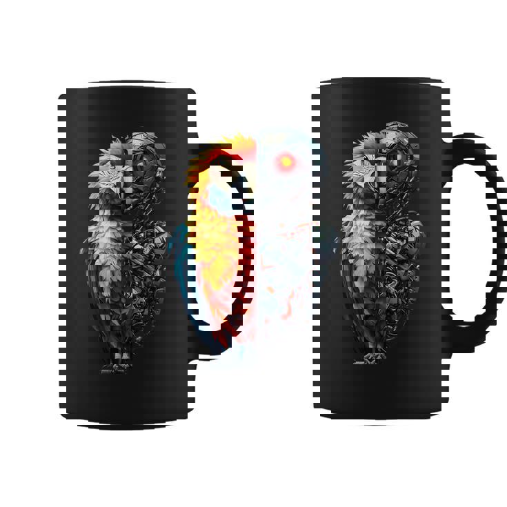 面白いオウムロボット動物愛好家サイボーグオウムロボット Robot Parrot Lover Cyborg Ai コーヒーマグ