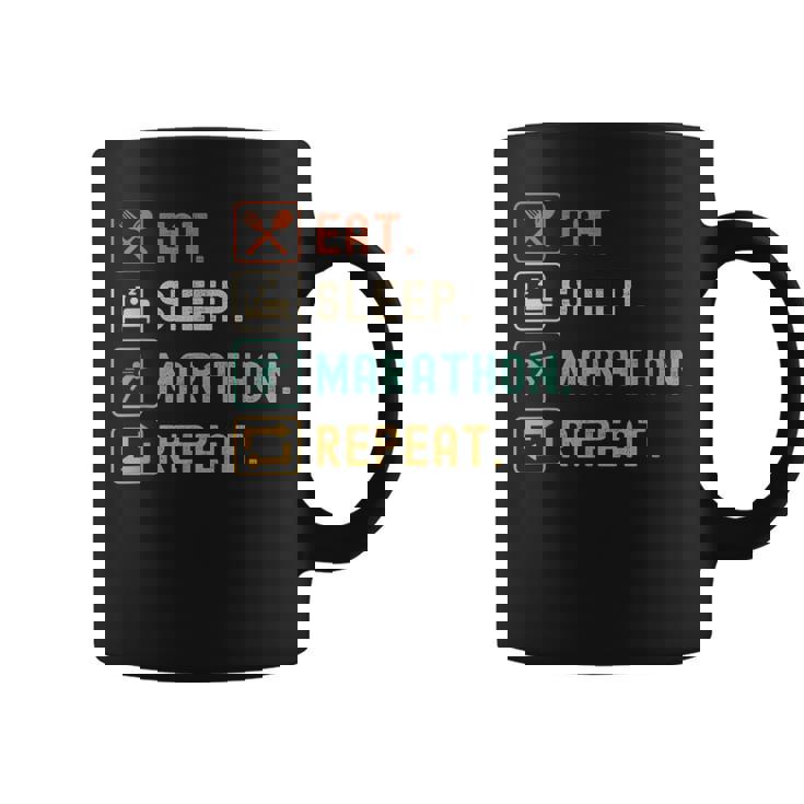 食べる睡眠マラソンリピート面白いマラソンランナー コーヒーマグ