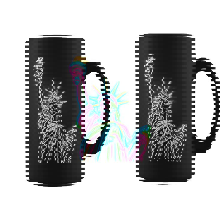 鮮やかな自由の女神tシャツ カラフルなアイコン コーヒーマグ