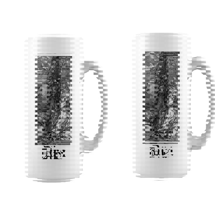 Albrecht Dürer Durer クリスチャンアート メランコリア ホワイト 長袖tシャツ コーヒーマグ