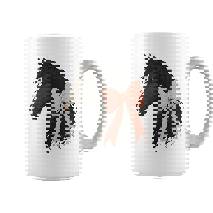 Cute Horse Pink Coquette Bow Horse Lover Coffee Mug