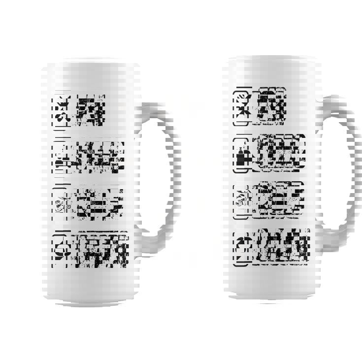 Eatleep Ride Repeat オートバイ バイク モーターサイクリスト 格言 コーヒーマグ