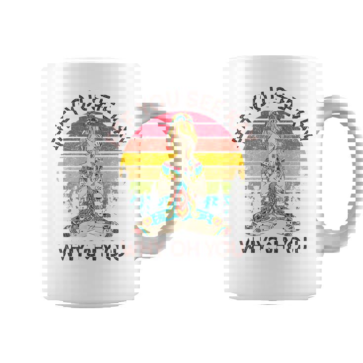 Eff Youee Kay Why Oh You レトロ サンセット タトゥーガール ヨガ コーヒーマグ