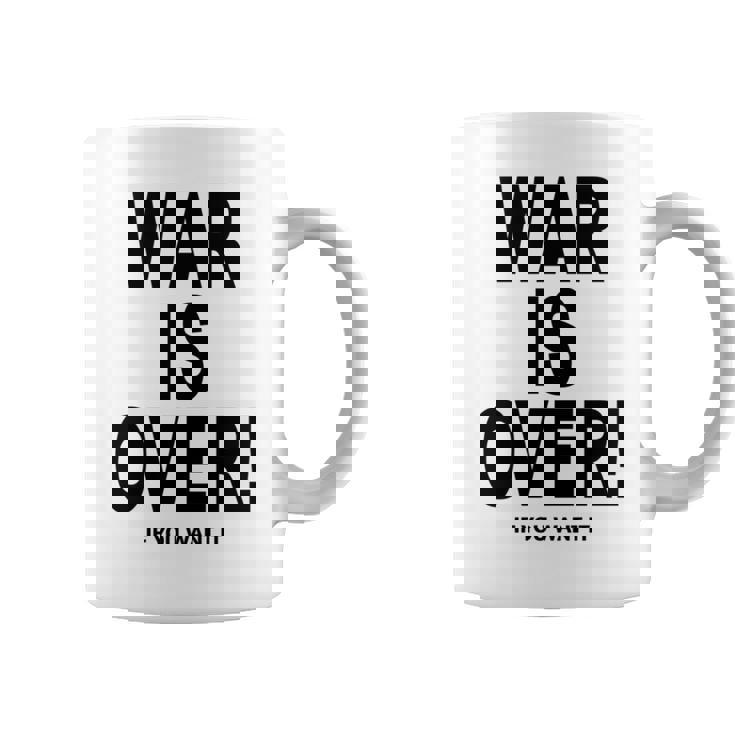 Exclusive War Is Over ご希望の場合限定ブラックプリント 長袖tシャツ コーヒーマグ