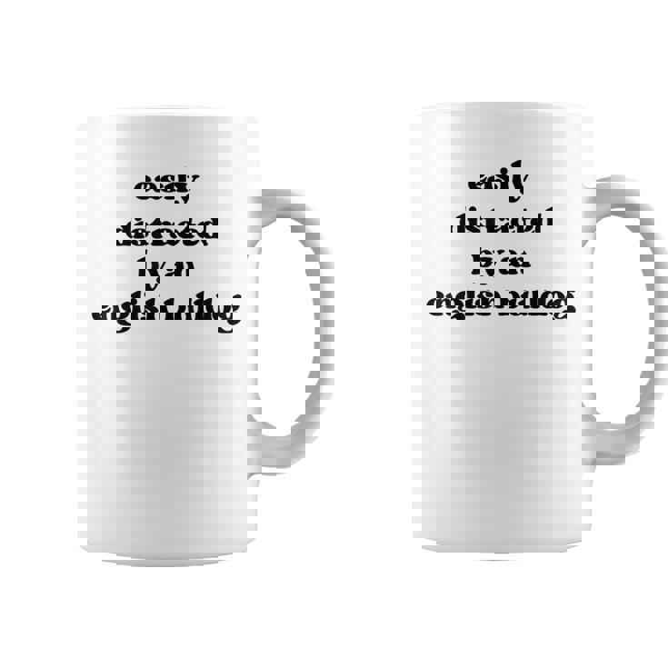 Fácilmente Distraído Por Un Perro Dog Dad Mom English Bulldog Taza de café