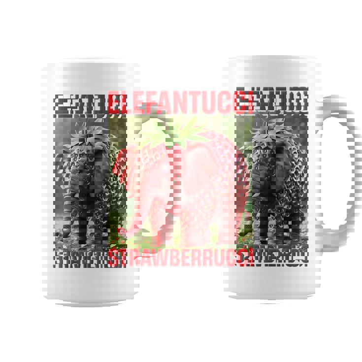 Brainrot Animal Gen Alpha Meme ストロベリーエレファント コーヒーマグ