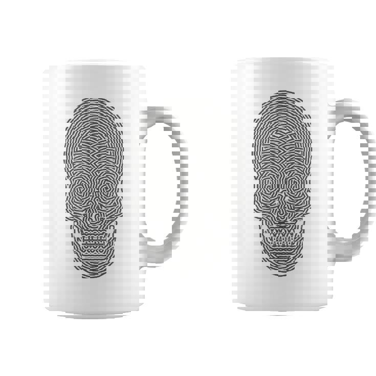 Geometric Skull Optical Illusion Coffee Mug