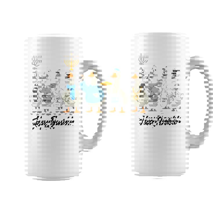 Hanukkah Goose Happy Hanukkah Menorah Dreidel Jewish Coffee Mug