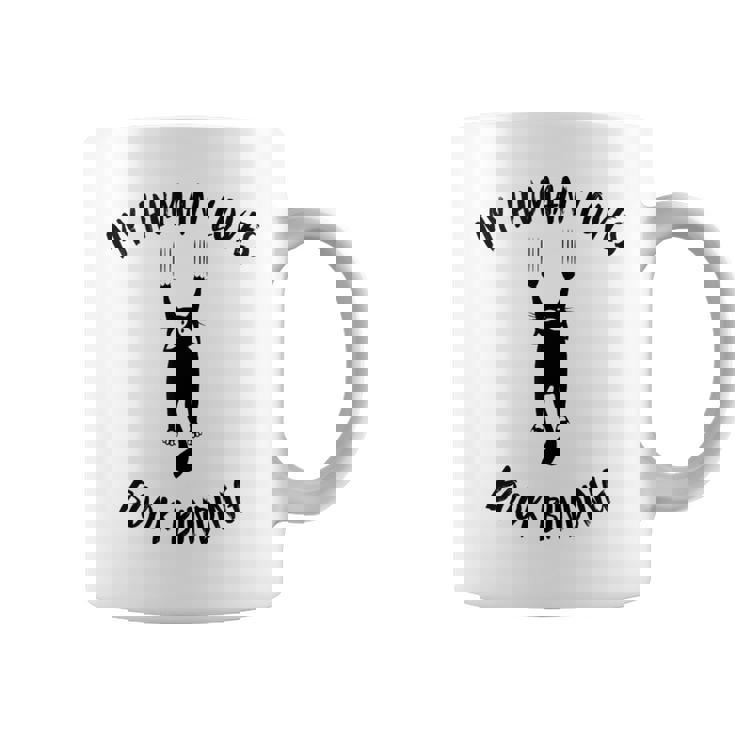 My Human Loves Book Binding Cat Parent Hobby Lover Tank Top Coffee Mug