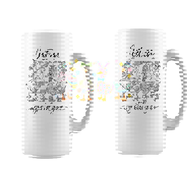 Just An Egg-Cited Goose キュート イースター バニー アヒル ファミリー 春 コーヒーマグ