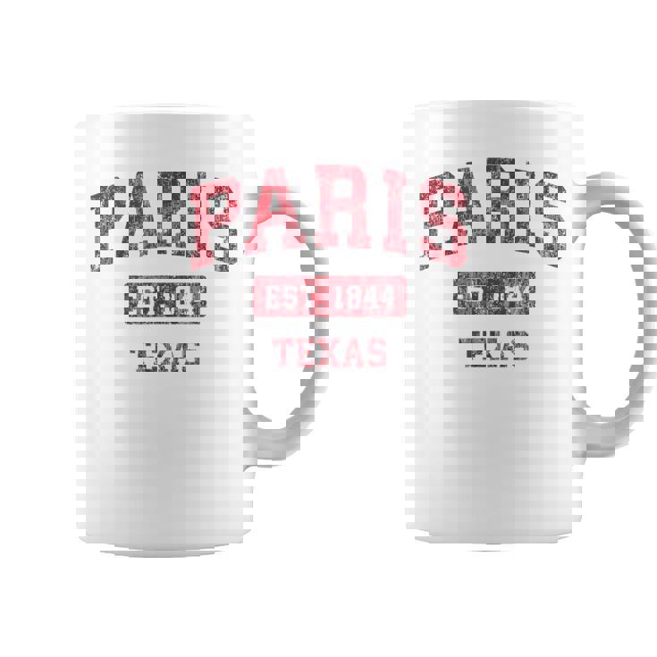 Paris Texas Tx ビンテージスポーツデザイン レッドデザイン コーヒーマグ