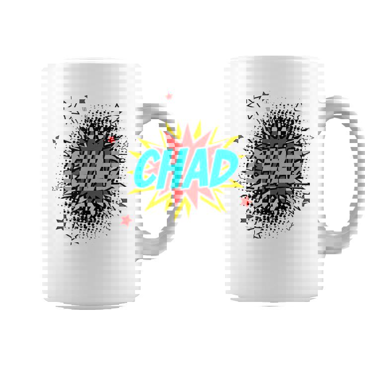 Personalized Name Comic Pop Art Superhero Chad Coffee Mug