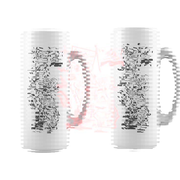 Trendy California Republic Landmarks Map Outlineintage コーヒーマグ