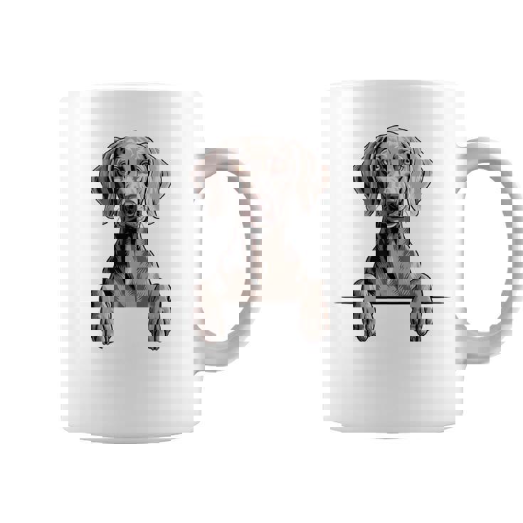 Weimaraner 面白い 覗き見ポケット 子犬 犬好き コーヒーマグ