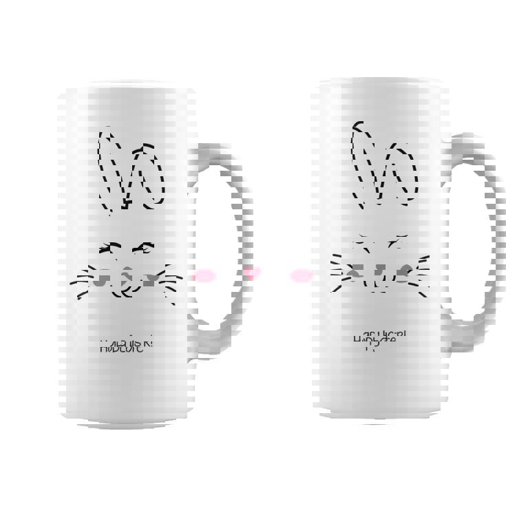 かわいいバニーフェイス イースターバッグ ピンク ハート イースター コーヒーマグ