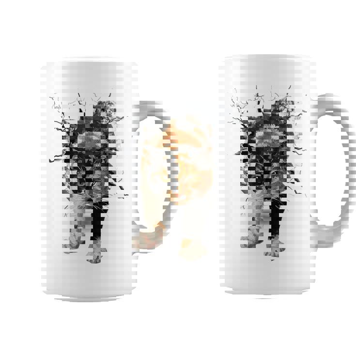 その壁を打ち破れ 三毛猫 福猫 面白 コーヒーマグ