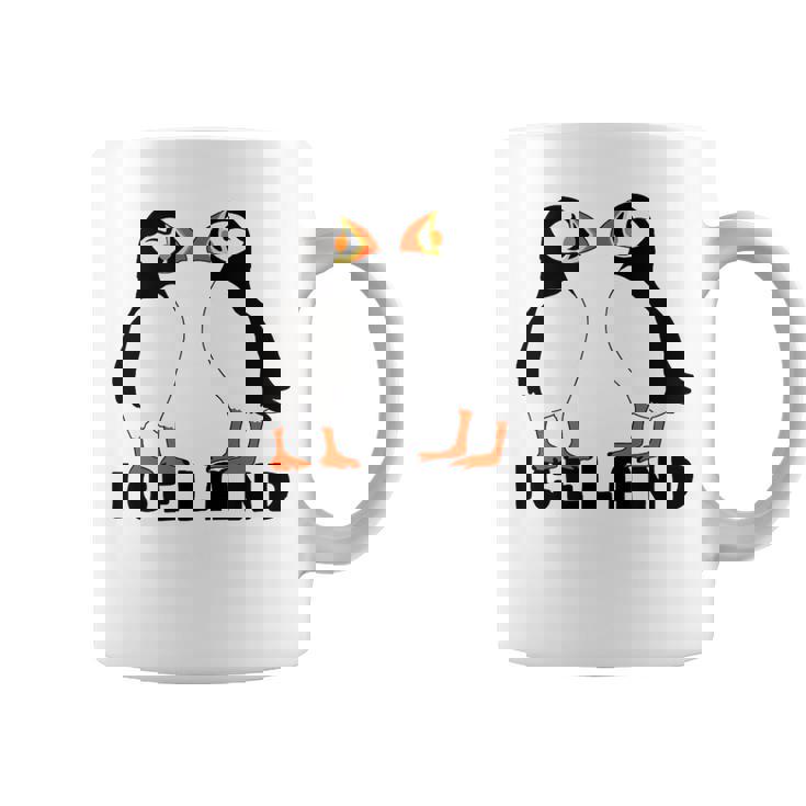 アイスランドのキュートなパフィン2個 コーヒーマグ