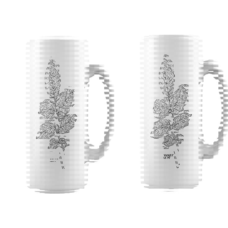 ウォールナットツリーリーフヴィンテージ植物学tシャツtシャツ コーヒーマグ