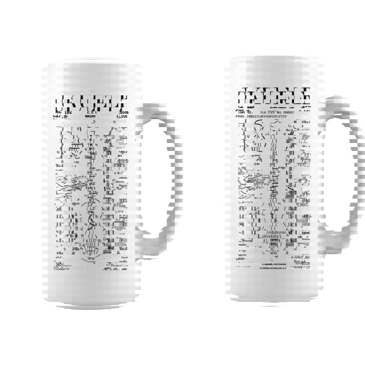 ウクレレ楽器 ウケ ヴィンテージ 特許 図面 プリント コーヒーマグ