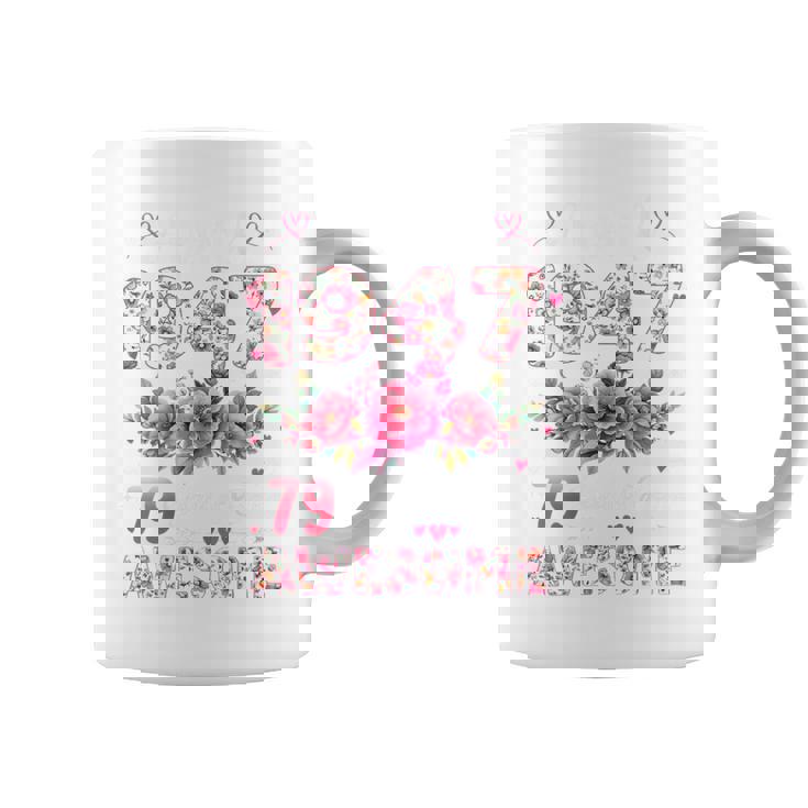 オンバック 79歳 1947年4月 花柄 79歳の誕生日 コーヒーマグ