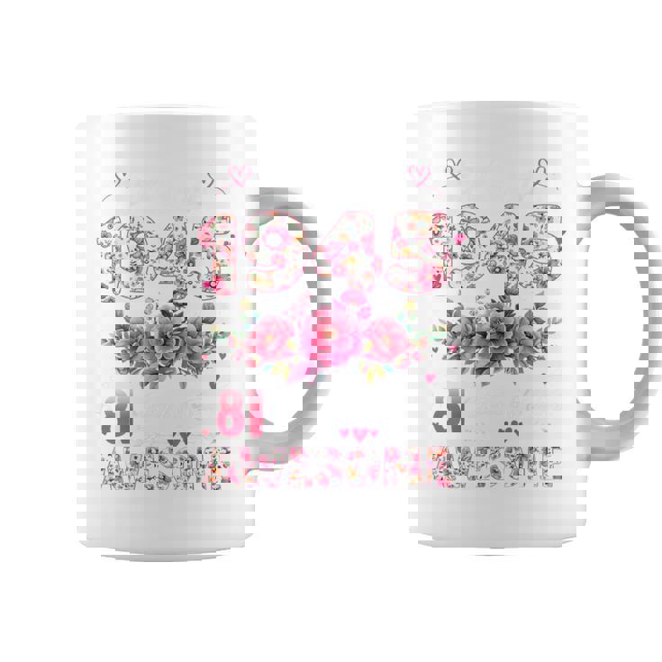 オンバック 81歳 1945年3月 花柄 81歳の誕生日 コーヒーマグ