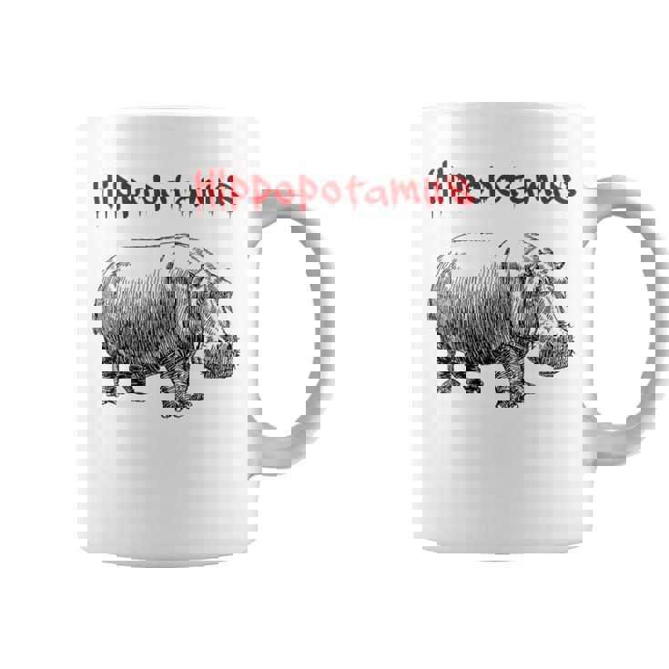 カバ ヴィンテージ シンプル ミニマリスト カバ グラフィック コーヒーマグ