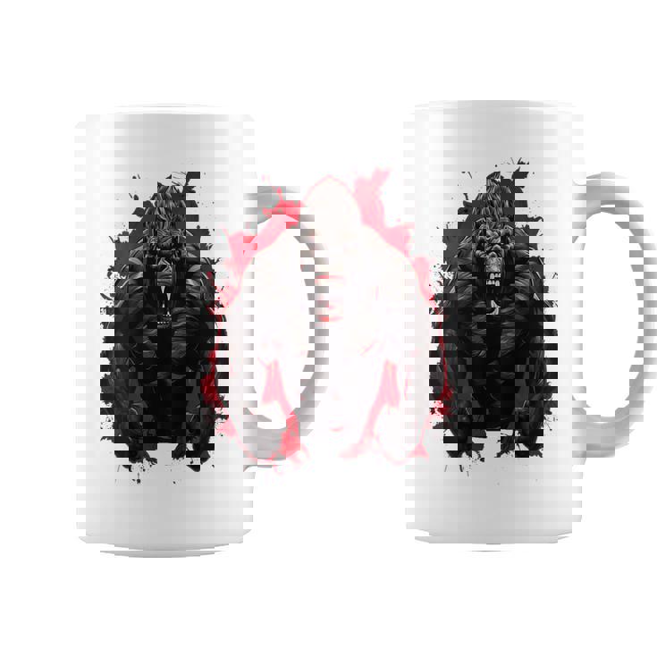 ゴリラ・ボディビル・ワークアウト バックプリント・ジム コーヒーマグ