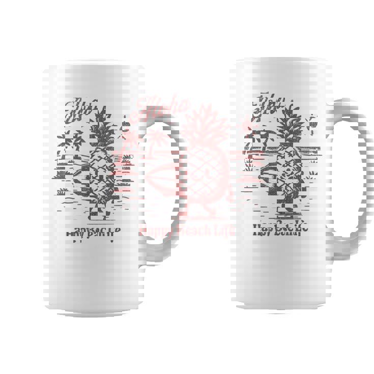 サーフィン パイナップル レトロ ビーチ ヤシの木 トロピカル 美学 コーヒーマグ