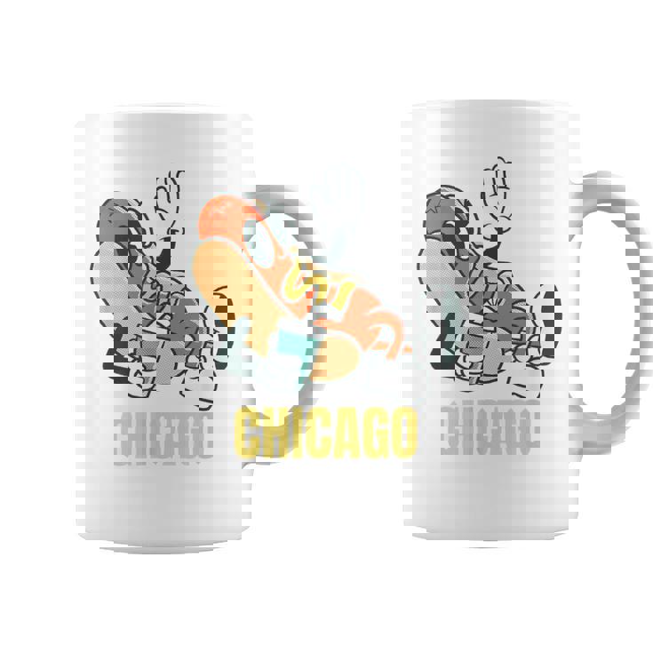 シカゴホットドッグ ストリートフード ホットドッグ マスタード付き コーヒーマグ