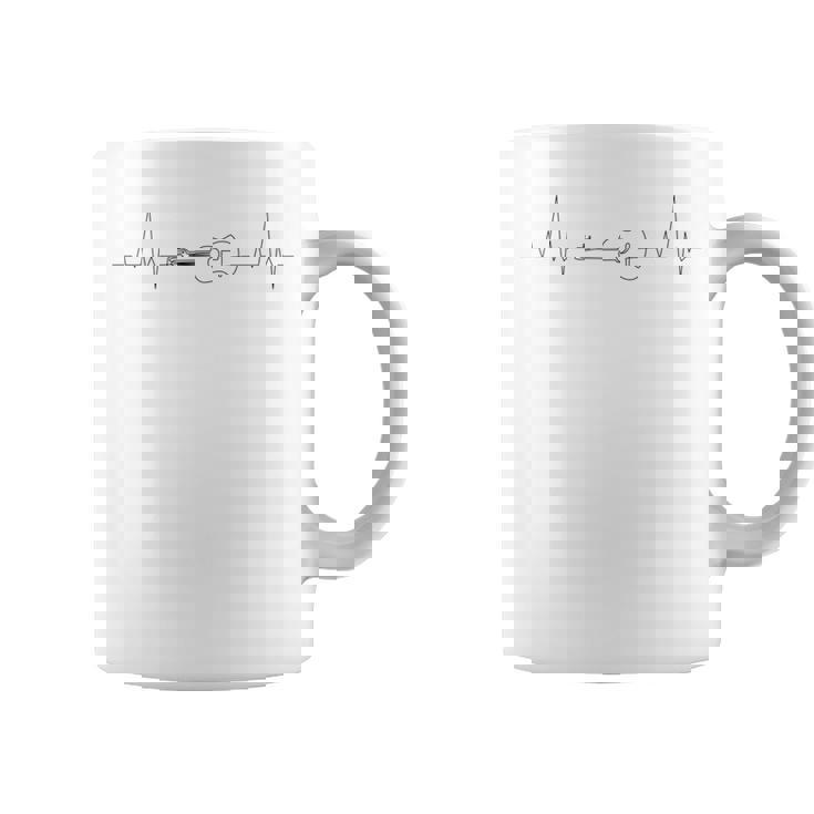 ジャズ、ソウル、クラシック音楽、ハートビートアコースティックギター コーヒーマグ