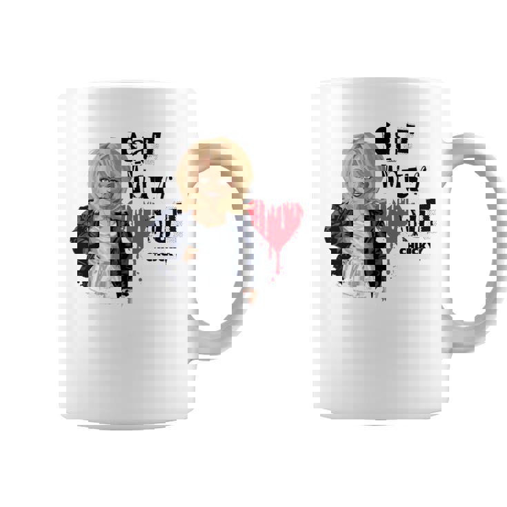 チャッキー・ティファニー・イート・ユア・ハート・アウト・バレンタイン 長袖tシャツ コーヒーマグ