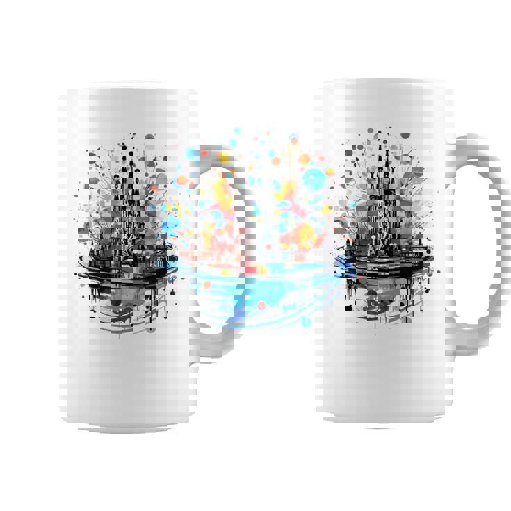 バルセロナのサグラダ ファミリアの美しいイラスト コーヒーマグ