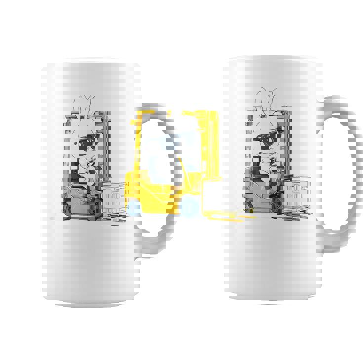 フォークリフト オペレーター フォークリフト ドライバー 物流 うさぎ イースター コーヒーマグ