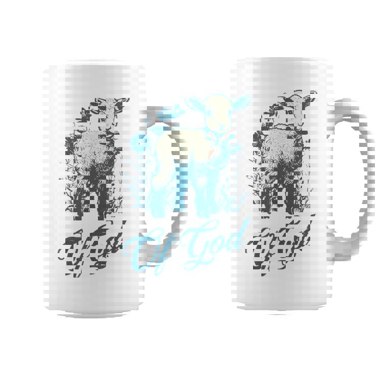 ラム オブ ゴッド キュート ヴィンテージ クリスチャン ラム デザイン 信仰 恋人 コーヒーマグ