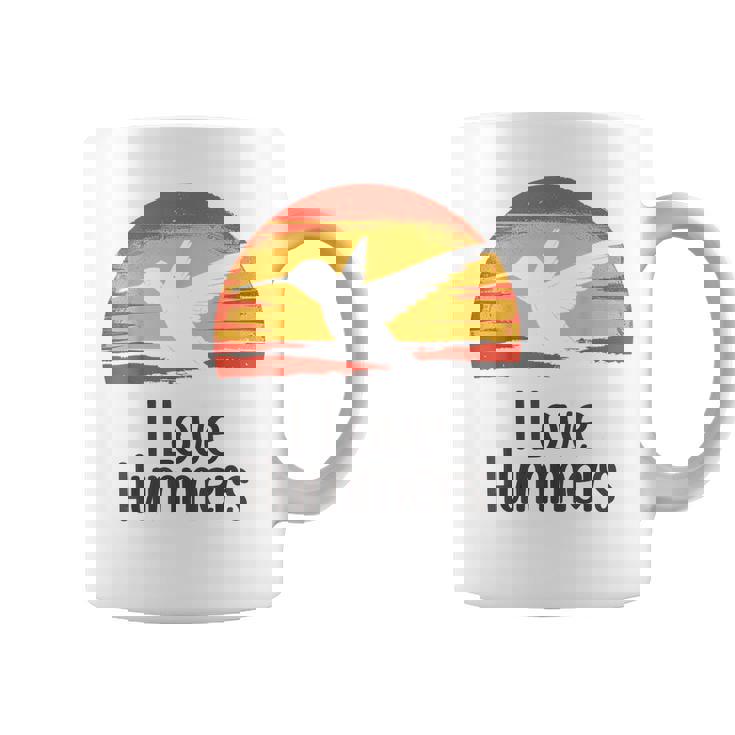 レトロ ヴィンテージ サンセット 2024 I Love Hummers コリブリ ハチドリ コーヒーマグ