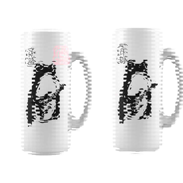 不機嫌そうなカエル 面白い ギター ロックミュージック アニメ 日本語 コーヒーマグ